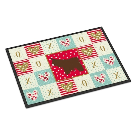 Carolines Treasures 18 x 27 in. Poitou Poiteuin Donkey Love Indoor or Outdoor Mat CK5279MAT
